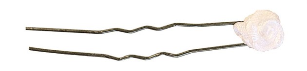 Luggnål Guld Vit Blomma 6-p